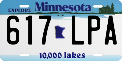 MN license plate 617LPA