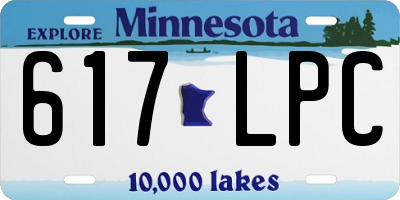 MN license plate 617LPC