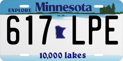 MN license plate 617LPE
