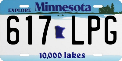 MN license plate 617LPG