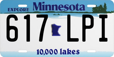 MN license plate 617LPI