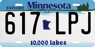 MN license plate 617LPJ