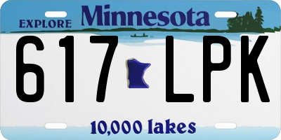 MN license plate 617LPK