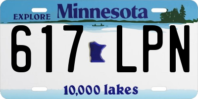 MN license plate 617LPN