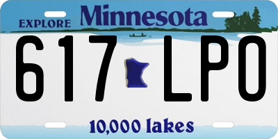 MN license plate 617LPO