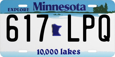 MN license plate 617LPQ