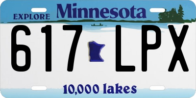 MN license plate 617LPX