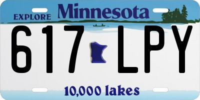 MN license plate 617LPY