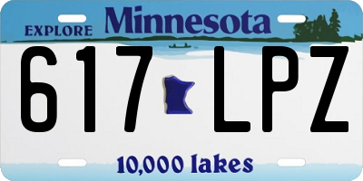 MN license plate 617LPZ
