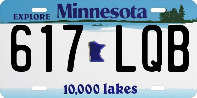 MN license plate 617LQB