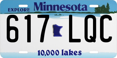MN license plate 617LQC