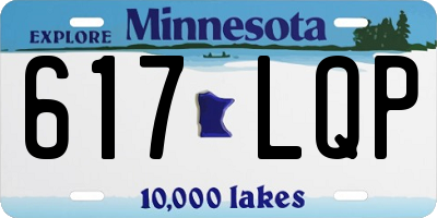 MN license plate 617LQP
