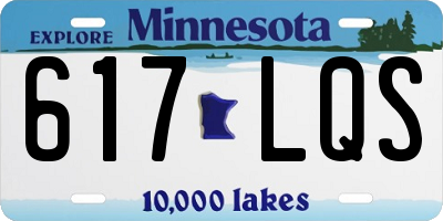 MN license plate 617LQS