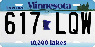 MN license plate 617LQW