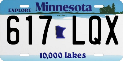 MN license plate 617LQX