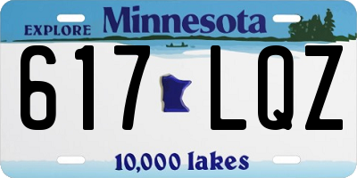 MN license plate 617LQZ
