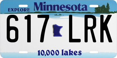 MN license plate 617LRK