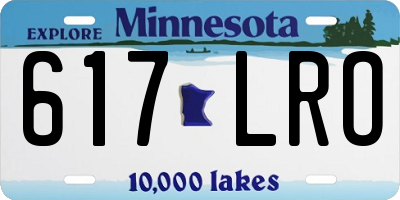 MN license plate 617LRO