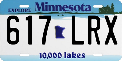 MN license plate 617LRX