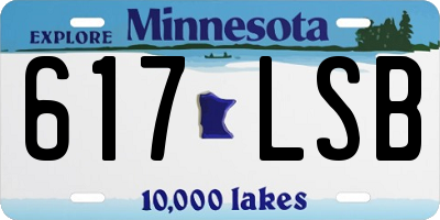 MN license plate 617LSB