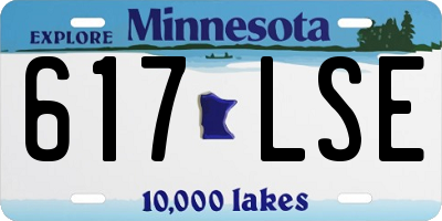 MN license plate 617LSE