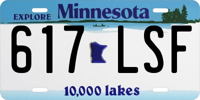 MN license plate 617LSF