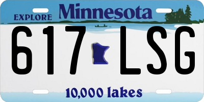 MN license plate 617LSG