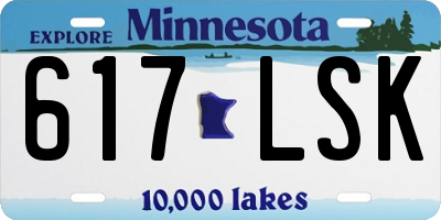 MN license plate 617LSK