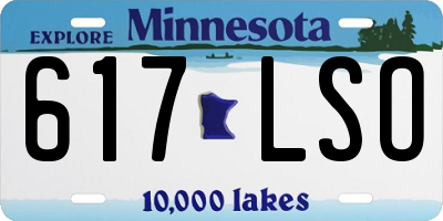 MN license plate 617LSO