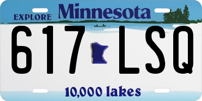 MN license plate 617LSQ