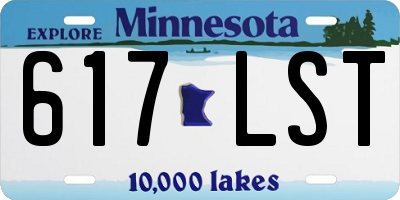 MN license plate 617LST