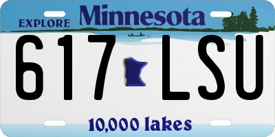 MN license plate 617LSU