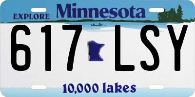 MN license plate 617LSY