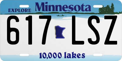 MN license plate 617LSZ