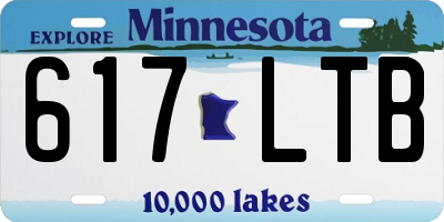 MN license plate 617LTB