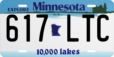 MN license plate 617LTC