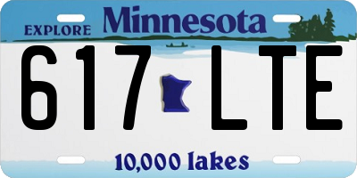 MN license plate 617LTE
