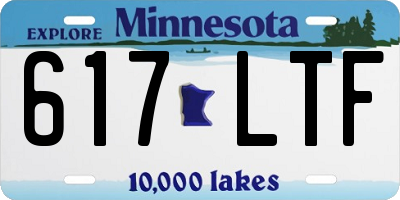 MN license plate 617LTF