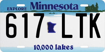 MN license plate 617LTK