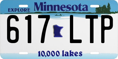 MN license plate 617LTP