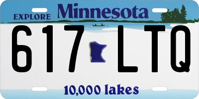 MN license plate 617LTQ