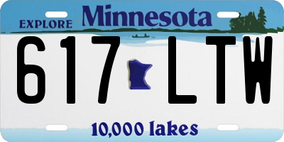 MN license plate 617LTW