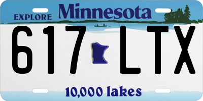 MN license plate 617LTX