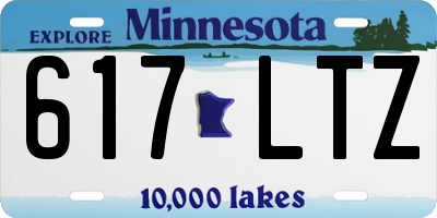 MN license plate 617LTZ
