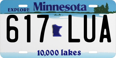 MN license plate 617LUA