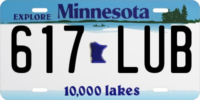 MN license plate 617LUB