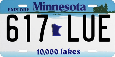 MN license plate 617LUE