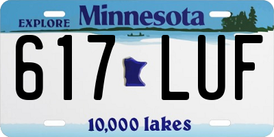 MN license plate 617LUF
