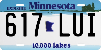MN license plate 617LUI