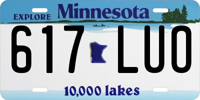 MN license plate 617LUO